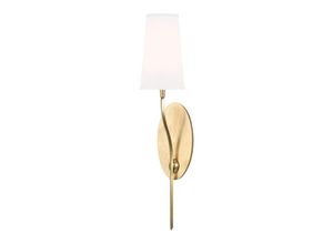 8061349030266 - Hudson Valley Lighting - Hudson Valley Rutland 1 helle Wandleuchte aus gealtertem Messing mit weißem Schirm