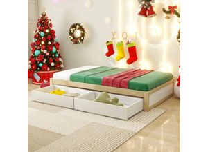 8071280154792 - Kinderbett Massivholzbett 90X200 mit 2 Schubladen und Lattenrost Modernes Einzelbett aus Holz mit Bettkasten 8071280154792 - Kinderbett Massivholzbett 90X200 mit 2 Schubladen und Lattenrost Modernes Einzelbett aus Holz mit Bettkasten
