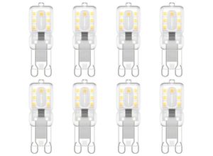 8102082539392 - G9-LED-Glühbirne G9-LED 220 v natürliches Weiß 5500 k 3 w Halogen entspricht 30 w Halogenlicht 8er-Pack [Energieklasse e]