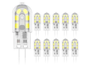 8102082539477 - Memkey - G4 2 w LED-Glühbirne entspricht 20 w Halogenlampen Kaltweiß 6000 k 200 lm 12 x smd 12 v ac dc 10 Stück [Energieklasse a+]