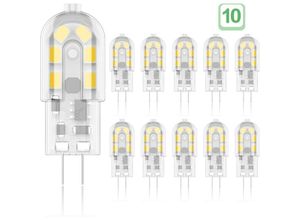 8102082539484 - Memkey - G4 2 w LED-Glühbirne 20 w äquivalente Halogenlampen Warmweiß 3000 k 200 lm 12 x smd 12 v ac dc – 10 Stück [Energieklasse a+]