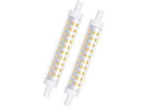 8102082539491 - 2 Stück 10 w R7s 118 mm dimmbare LED-Lampe warmweiß 3000 k 100 w Halogenäquivalent linearer Doppelsockel-Reflektor-Flutlicht [Energieklasse a++]