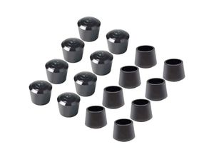 8130962025116 - Ulisem - 16er-Pack Stuhlschutzkappen Stuhlbeinkappen aus Gummi Stuhlbeinschutzkappen Innendurchmesser - 7 8 Zoll   22 mm Schwarz