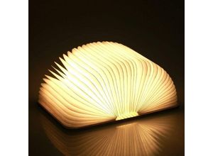 8130962053164 - Klappbare Buchlampe aus Holz magnetische LED-Buchlichter dekorative Lichter Nachtlicht wiederaufladbare USB-Schreibtischlampe - Ulisem