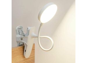 8130963080626 - Mumu - Schreibtisch-Klemmlampe led 3 Farben stufenlos dimmbar Klemmlampe für Bett flexible 360°-Leselampe Buch-Leselampe mit Ständer