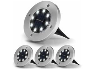 8130963081142 - Outdoor Solarleuchte 8 led Solar Gartenleuchte 3000K Warmweiß Wasserdicht IP65 Outdoor led Einbaustrahler für Outdoor Garten Terrasse Rasen Hof