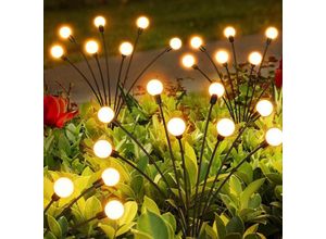 8130963081210 - Mumu - Solar-Glühwürmchen-Lichter Anti-Rasen-Lichter Garten Hof kleine Landschaftsdekoration warmweiß 10 Stück led 2er-Pack