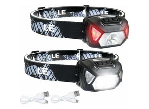 8130966022548 - Leistungsstarke wiederaufladbare LED-Stirnlampe D500 USB-LED-Stirnlampe 2000 Lux weißes und rotes Licht 6 Beleuchtungsmodi IPX6 für Radfahren