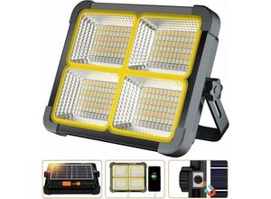 8130966029431 - XVX Wiederaufladbarer LED-Fluter 336 LEDs  100 W  Solarpanel  4 Beleuchtungsmodi  12000 mAh externer Akku  Magnetabsorption ideal für Camping