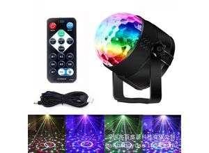 8130978261935 - Discokugel 360° drehbare Spiegelkugeln Sprachsteuerung Bühnenlampe 15 Farben Partylicht mit Fernbedienung – 3 w rgb dynamischer Lichteffekt 4 m