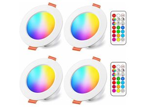 8130978268903 - Mumu - LED-Einbaustrahler 10 w rgb dimmbar rgb Warmweiß (4 Stück)