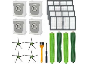 8130990333726 - Staubsaugerzubehör für Irobot Roomba S9 S9+ Filter- und Bürstenset für Irobot Roomba mit 4 Gummibürsten 4 Staubbeuteln 6 Seitenbürsten 4 Filter