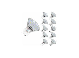 8130991861266 - KZQ Packung mit 10 LED-Glühbirnen GU10 5 W 60 W entspricht Halogenlampen 560 lm Kaltweiß 6000 K nicht dimmbar