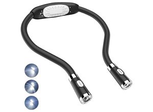 8130991876956 - KZQ LED-Leselampe Nackenlampe Freisprechlampe flexibles LED-Nachtlicht um den Hals batteriebetrieben für Heimwerken Stricken Reparieren