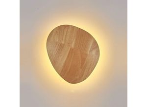 8131003601351 - Aplique de madera aplique LED ovalado aplique geométrico nórdico apliques de noche blanco cálido 3000 K iluminación de pared moderna para