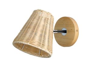 8131003601634 - Aiperq - Aplique de ratán - Aplique de madera rústica - Brazo ajustable Adecuado para cuna dormitorio sala de estar baño