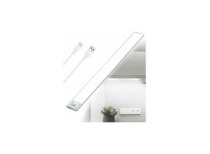 8131003601672 - Luz LED recargable por USB para debajo del gabinete de cocina luz tricolor 2500 mAh 40 cm lámpara de gabinete regulable sensor de movimiento