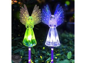 8131003604680 - Solarlampe für den Außenbereich Solar-Engelslicht mit mehrfarbig wechselnden LEDs Outdoor-Garten-Engellichter für den Außenbereich Garten Rasen