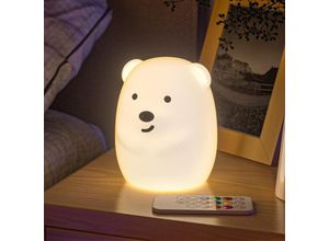 8131003605311 - Bären-Nachtlicht LED-Schlafzimmerlampe 9 Farben mehrfarbig wiederaufladbar USB leicht mit Fernbedienung Geschenk für Baby Kind Erwachsener