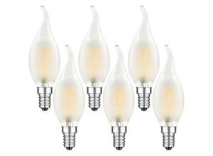 8131003607346 - Aiperq - E14 LED-Glühbirne 4 w Flammenform warmweiß 2700 k Vintage-Kerzenform 4 w entspricht 40 w 400 lm dimmbar matt 6 Stück