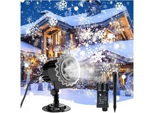 8131003611237 - Aiperq - Weihnachtsprojektor für den Außenbereich LED-Weihnachtsschneeflockenprojektor wasserdicht IP65 LED-Projektor Lichter Schneefall-Effekt