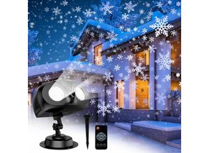 8131003611244 - Aiperq - Weihnachtsprojektor Outdoor Indoor LED-Schneeflockenprojektor mit Fernbedienung wasserdicht IP65 Schneefall-Effekt für Zuhause Garten