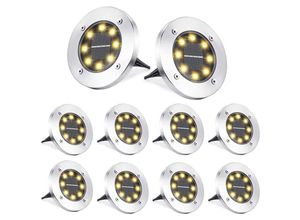 8131003623162 - Ulisem - 8 LED-Solarleuchten für den Außenbereich wasserdichte Garten-Rasenleuchten warmweiße dekorative Lichter für Terrasse und Hof (8 Stück)