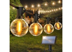 8131003626613 - Solar-Garten-Lichtgirlande für den Außenbereich – für Terrasse Terrasse Hochzeit Party [Energieklasse D] 152 m 25+1