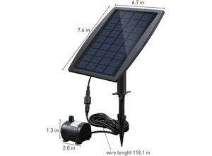 8131003628921 - Torana - Bürstenlose Solarwasserpumpe für Teich Solarbrunnen Wasserpumpe mit Solarpanel 9V 25W 200L H Ulisem