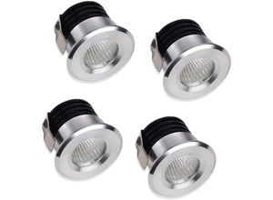 8131003630351 - Ulisem - Set mit 4 Mini-LED-Einbaustrahlern 3 w warmweiß für Schaufenster Innenstation Gipskartonbeleuchtung mit Trafo