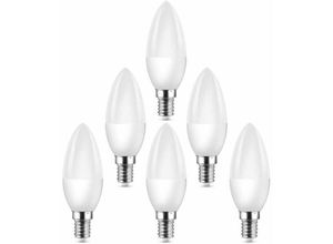 8131003958349 - WAY - Kleine LED-Glühbirnen mit E14-Edison-Schraube entspricht einer 40-W-Halogenlampe C37 400 lm 3000 k Warmweiß 6 Stück