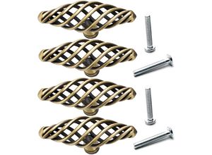 8131010836364 - Petites Ecrevisses - 4x Möbelgriffe aus Metall Vintage Schubladenknöpfe mit Schrauben für Schränke Kommoden Türen - Bronze 100mm