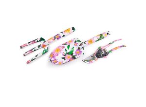 8131010840620 - Petites Ecrevisses - 3 Piece Gartenwerkzeug Set Blumen Design Gartengeräte Geschenk-Set für Gartenbedarf Rosa