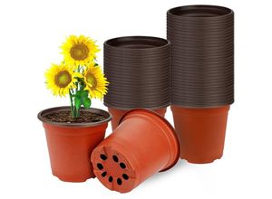 8131010840897 - 100 Stück Anzuchttöpfe 10cm Kunststoff Pflanztöpfe Mini Blumentopf für Sukkulenten Setzlinge Stecklinge