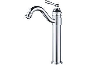 8131010842082 - Petites Ecrevisses - Wasserhahn Bad Hoch Waschtischarmaturen aus Messing Einhebel Mischbatterie Badarmatur Chrom