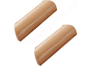 8131010844925 - Petites Ecrevisses - 10 Stück Möbelgriff aus Holz Fächerform Holzgriffe für Möbel Kleiderschrank Schrank Schubladengriff mit Schrauben - 64mm