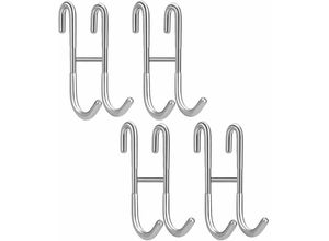 8131010846424 - Petites Ecrevisses - 4er Set Türhaken Edelstahl Silber Kleiderhaken mit Rutschfeste Beschichtung Duschhaken für Kleidung Handtücher Schlüssel 8131010846424 - Petites Ecrevisses - 4er Set Türhaken Edelstahl Silber Kleiderhaken mit Rutschfeste Beschichtung Duschhaken für Kleidung Handtücher Schlüssel