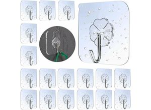 8131010846653 - Petites Ecrevisses - 32 Stück Haken Selbstklebend Handtuchhaken Maximale Belastung 10kg Transparente Wandhaken für Küche Bad