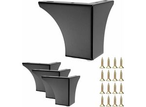 8131010857390 - Petites Ecrevisses - 4er Set Möbelfüße 100mm Modern Tischbeine mit Schrauben Metall Beine für Sofa Bett Schränke - Schwarz