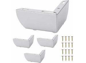 8131010857437 - Petites Ecrevisses - 4er Set Möbelfüße 55mm Modern Tischbeine mit Schrauben Metall Beine für Sofa Bett Schränke - Chrom