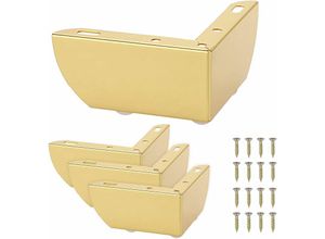 8131010857444 - Petites Ecrevisses - 4er Set Möbelfüße 55mm Modern Tischbeine mit Schrauben Metall Beine für Sofa Bett Schränke - Gold