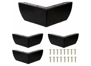 8131010857451 - Petites Ecrevisses - 4er Set Möbelfüße 55mm Modern Tischbeine mit Schrauben Metall Beine für Sofa Bett Schränke - Schwarz