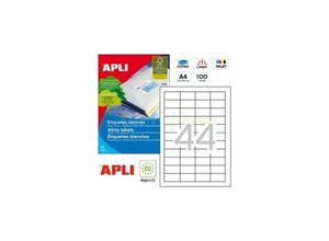 8410782012856 - Apli etiquetas blanco para impresora inkjet laser y fotocopiadoras 485 x 254mm cantos rectos - 100 hojas-