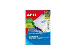 8410782012894 - Genérica - Apli white labels fÜr laser-tintenstrahldrucker und fotokopierer 1050 x 480mm gerade kanten - 100 blatt -