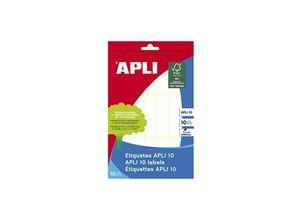 8410782016380 - Apli weiße Etiketten apli 10  13x50mm   stumpfkantig -10 Blatt- apli 10  13x50mm   stumpfkantig -10 Blatt-