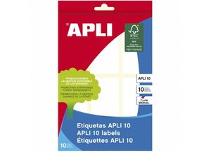 8410782016519 - Apli - Packung 10 Blatt (60 Stück) weiße Etiketten 34x67 1651