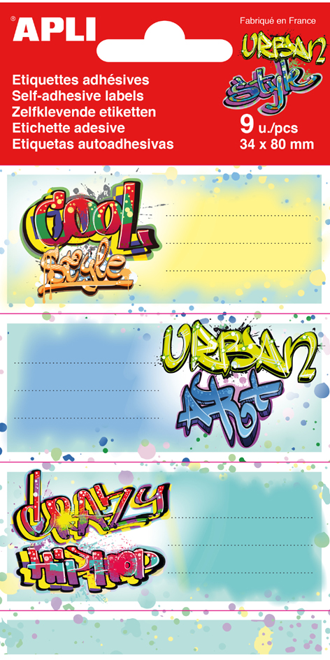 8410782184447 - Buchetiketten Graffiti 36 x 81 mm