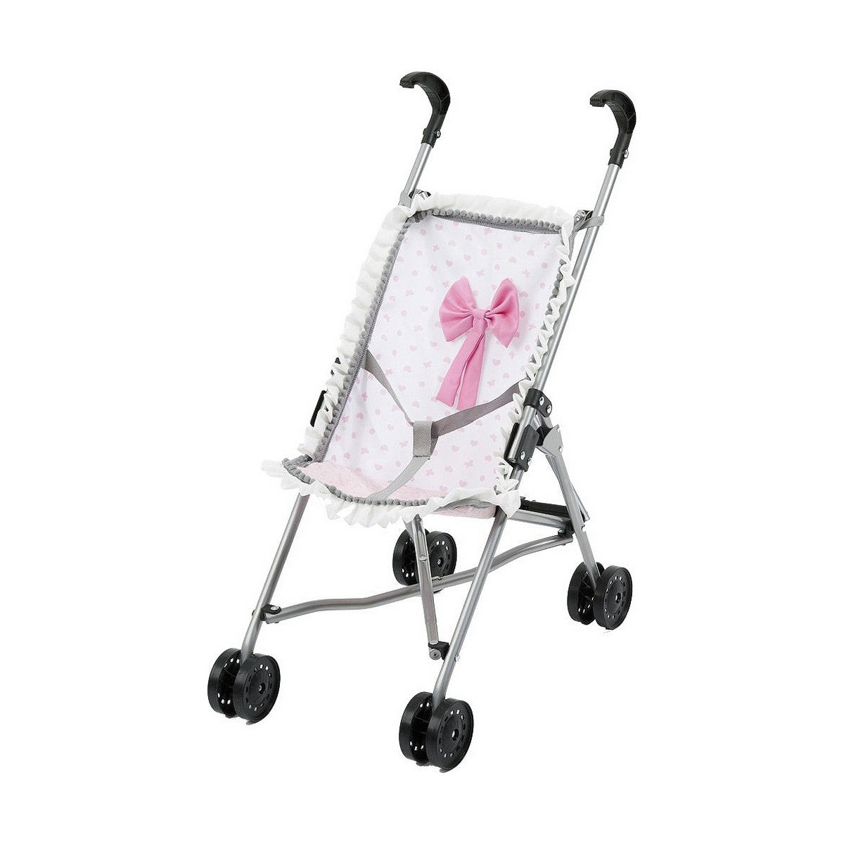 8411865011001 - Puppensitz Regenschirm Weiß Rosa Punkte 8411865011001 - Puppensitz Regenschirm Weiß Rosa Punkte