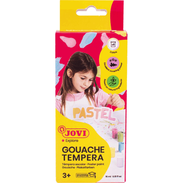 8412027032087 - Flüssige Plakatfarbe Pastell 6er Etui je 15ml farbig sortiert