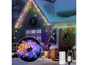 8412298419051 - Xiiw - 9M led Schneeflocken Lichterkette Lichtervorhang 360 LEDs IP44 10 Modi Weihnachtsbeleuchtung Außen Innen Lichterketten Weihnachts Party Deko